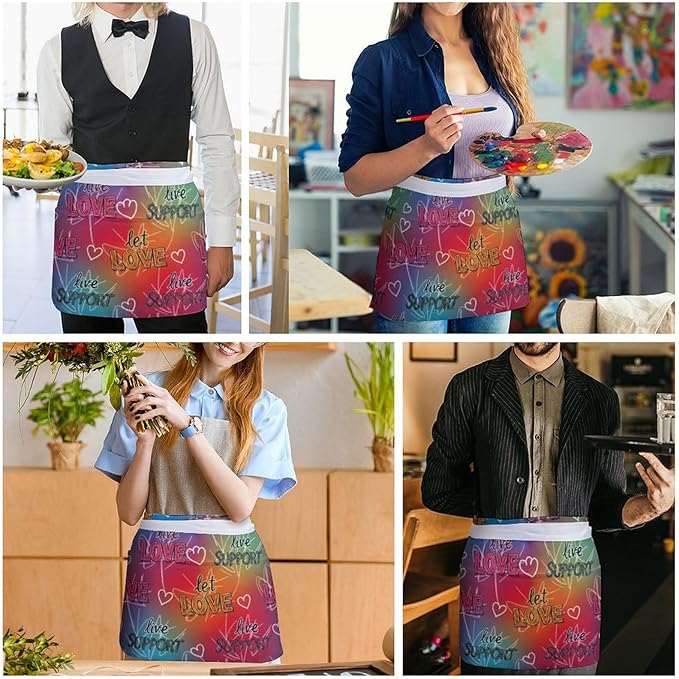 Server Waitress Waist Apron Cooking Kitchen Restaurant Aprons for Women Men