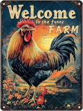 Metal Signs Welcome To My Funny Farm Sign Retro Aluminum Sign for Home Office Kitchen Bar Cafe Garden Wall Decor 16x12 Inch