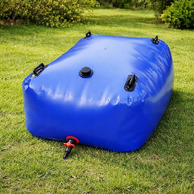 Large Capacity Water Bladder Tank 2500/2000/1500/1300/1000 Gallon, Portable Water Storage Bag with Faucet, Heavy Duty Drought-Resistant Container for Farm Irrigation & EME 1.5x0.9x0.5m/670L/176gallon
