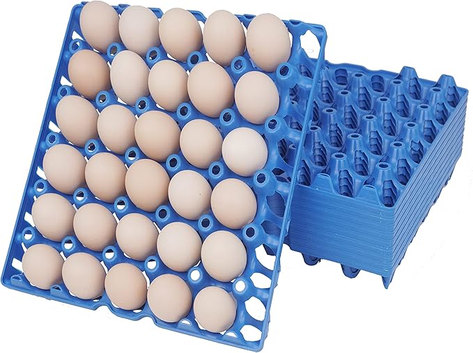 10Pcs Plastic Egg Tray 30-Cell Egg Flats Egg Crates, Stackable Egg Cartons Flats for Egg Packing, Storage, Shipping Fresh Eggs