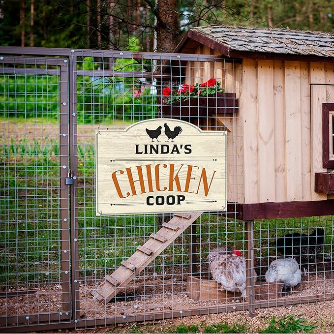 Custom Farm Chicken Coop Sign, Personalized Name Farmhouse Décor, For Outdoor and Sign, 18x24 Inches, Rust Free .063 Aluminum, Fade Resistant, Made in USA by Sigo Signs