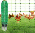 Solar Powered Electric Fence, Electric Poultry Netting, Electric Anti-Predator Poultry Fence, with 14 Posts Double Spiked, 35.4" H*164' L, for Ranches, Farms, Backyards