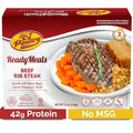 KJ Poultry Kosher Ready Meals - Beef Rib Steak & Kugel, MRE Meat Meals Ready to Eat, Shabbos Food (1 Pack) Prepared Entree Fully Cooked, Shelf Stable Microwave Dinner Travel Military Camping Survival