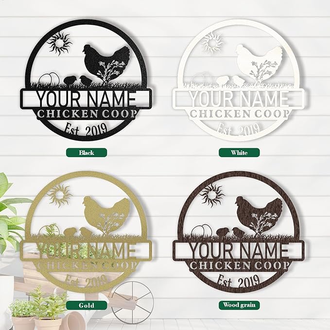 Custom Chicken Coop Signs, Personalized Funny Chicken Coop Signs, Custom Metal Farm Signs for Outdoor, Chick Hen House Sign Funny Farmhouse Outside Wall Decor Gift