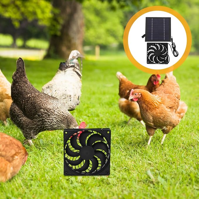 Milisten Indoor Cooling Ventilation Solar Fan for Dog Chicken House High Efficiency Solar Panel