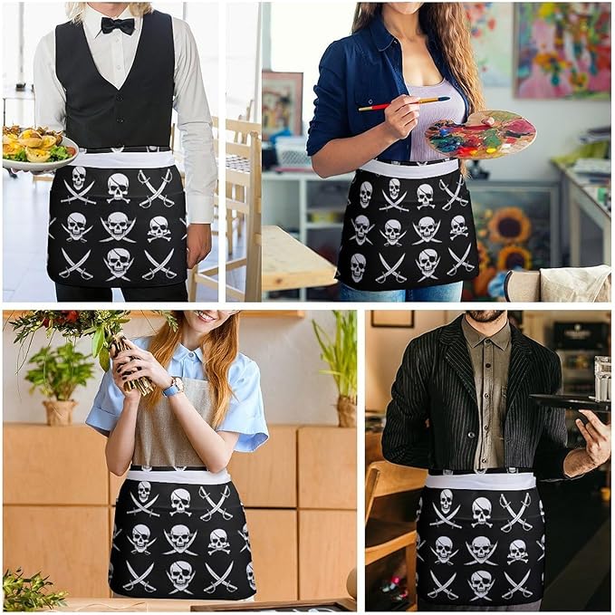 Server Waitress Waist Apron Cooking Kitchen Restaurant Aprons for Women Men