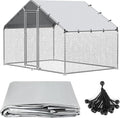 11.48 x 6.23 FT Chicken Coop Cover Waterproof, All-Weather PE Shade, Waterproof UV Resistant Chicken Coop Tarp, Chicken Run Cover for Winter with 20 Ball Bungees, for Large Chicken Pens