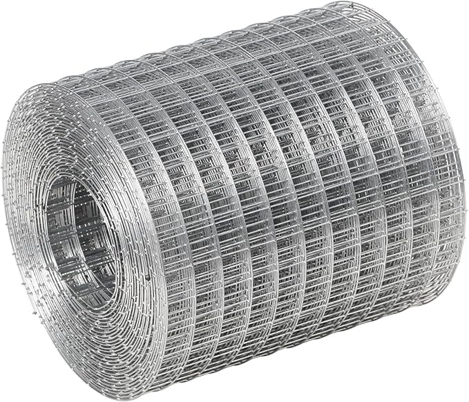 Hardware Cloth Metal Wire Mesh Roll 4in X 20ft Chicken Wire Fence Hot Dipped Galvanized Welded Wire Fencing Fine Mesh for Handicraft Making Animal Barrier and Garden