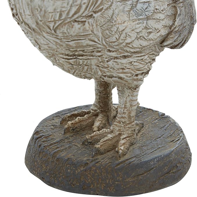 Deco 79 Polystone Rooster Decorative Sculpture Home Decor Statue, Accent Figurine 8" x 5" x 12", White
