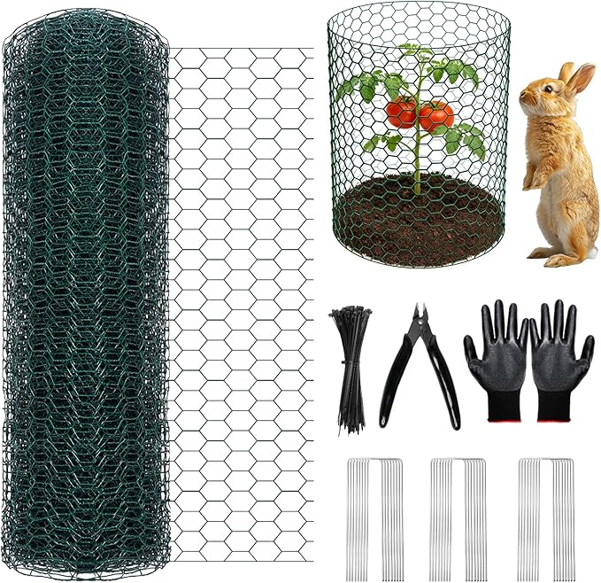 Chicken Wire for Floral Arrangements,16 x 394 Inch Galvanised Hexagonal Floral Chicken Wire for Crafts, Garden Netting Mesh for Outdoor Plants, Chicken Wire Fence for Garden Protection