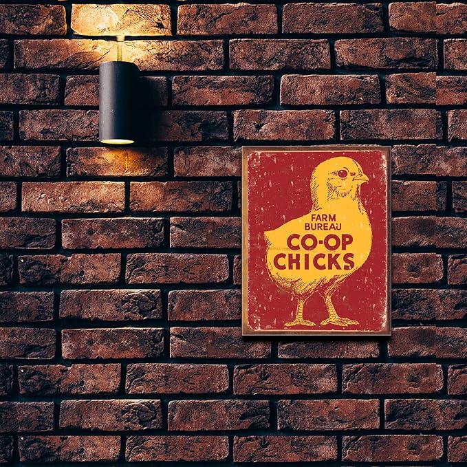 Desperate Enterprises Farm Bureau Co-Op Chicks Tin Sign - Nostalgic Vintage Metal Wall Decor - Made in USA