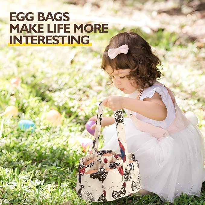 Egg Bags Hossmily Egg Basket Mini Egg Collecting Basket Egg Gathering Basket with 7 Pouches for Farmhouse Chicken Hen Duck Goose Housewife Garden Transporting Storage-2 Packs