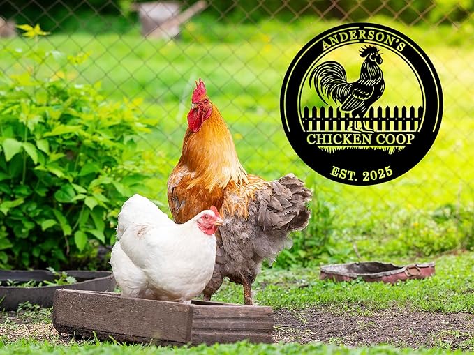 Custom Chicken Coop Signs for Farm, Personalized Hen House Family Name Sign, Large Outdoor Wall Decor, Custom Farm Metal Signs, Rustic Farmhouse Decor, Farmers Presents