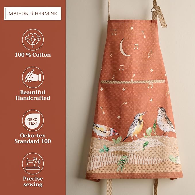 Maison d' Hermine 100% Cotton Apron for women with Pocket Kitchen Chef Apron for Men Cooking Easter Decorations