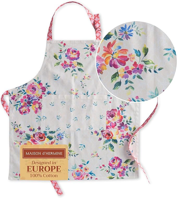 Maison d' Hermine 100% Cotton Apron for women with Pocket Kitchen Chef Apron for Men Cooking Easter Decorations