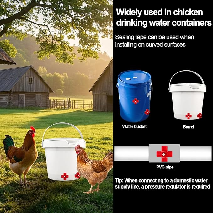 15pcs Chicken Waterer Nipples with Drill Bit, Side Mounted Poultry Water Feed Nipples Leakproof Automatic Poultry Waterer Chicken, Chick Water Feeder Drinker for Outdoor Use Accessories Supplies