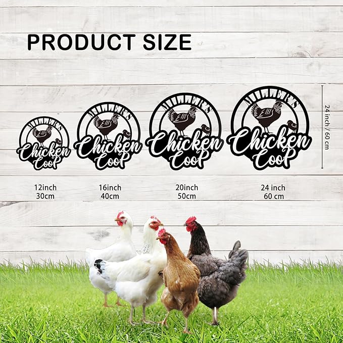 Custom Chicken Coop Metal Sign, Personalized Farmhouse Wall Decor, Vintage Fluffy Butt Hut Decor, Custom Name Sign for Farm, Gifts for Chicken Lovers