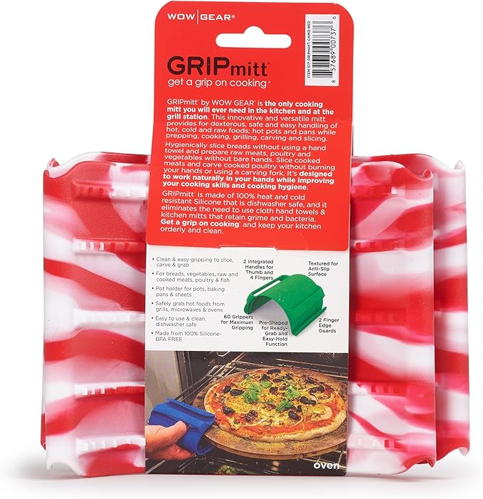 Silicone BBQ & Kitchen Mitt - 2pk Set (Camo Red, Small/Medium)