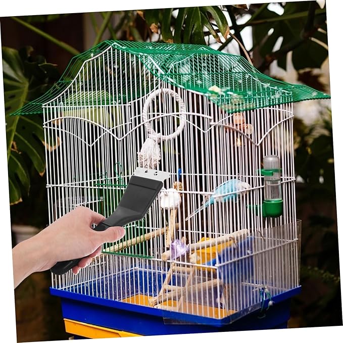 Mipcase Bird Cage Scraper Brush Set Birdcage Maintenance Tool Bird Waste Cleaning Brush Stainless Steel Shovel Long Handle