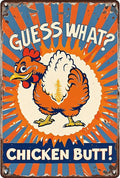 Chicken Metal Tin Sign Vintage Retro Poster Wall Art Chicken Decor for Chicken Coops Farms Yard Home Bar Cafe Garage or Office - Thoughtful Chicken Gift Idea