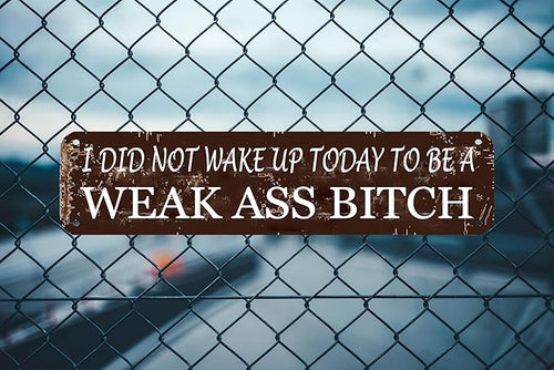 "I Did Not Wake Up Today to Be" 16x4 Inch Motivational Metal Wall SignRustic Farmhouse Decor for Office, Gym, Living Room