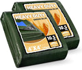 RAINDEWAY Small Waterproof Tarp 4x4 Feet (2 Pack),10.5 Mil Tarps Heavy Duty Waterproof with Metal Grommets and Reinforced Edges,UV Resistant,Durable,Green/Blue Tarp