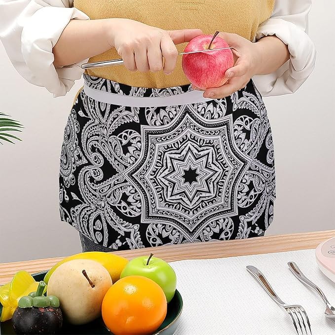Short 3 Pockets Waist Waiter Waitress Half Apron Waterproof Chef Aprons