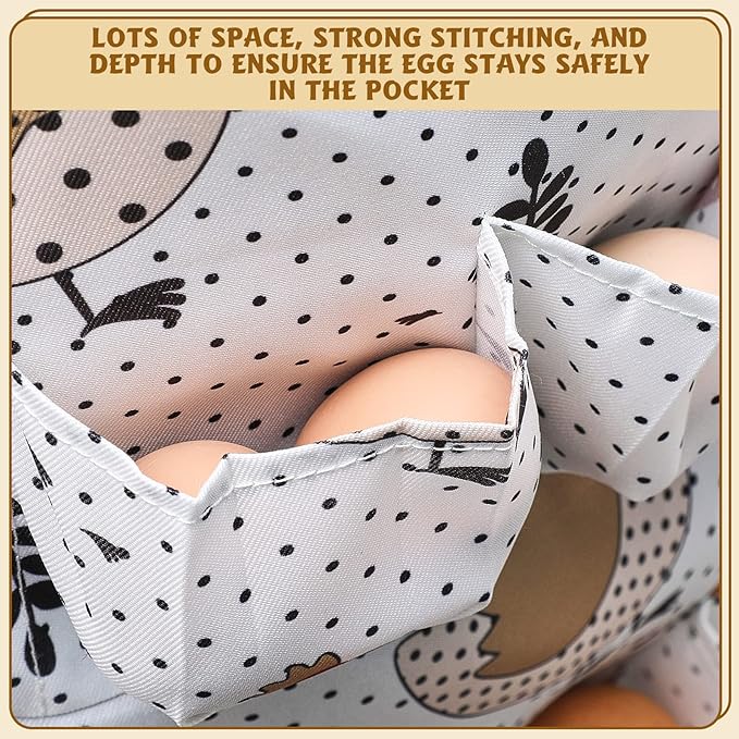 Syhood 3 Pcs Egg Collecting Apron for Chicken Duck Goose with 4/8/12 Pockets Gathering Collecting for Holding Multiple Easter Farmhouse Kitchen Restaurant