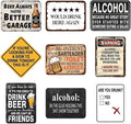 WERNNSAl Beer Party Decorations - 9 PCS Vintage Beer Birthday Decorations for Men Women Cheers and Beers Party Decorations Funny Alcohol Party Signs for Home Bar Man Cave Wall Decor