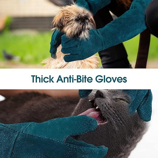 Animal Handling Gloves Bite Proof Leather Dog Cat Scratch Bird Falcon Grabbing Reptile Squirrel Snake