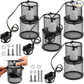 VIHOSE 4 Pcs Retractable Reptile Heat Lamp Holder Reptile Anti Scald Lampshade Ceramic Heat Emitter Heating Lamp Shade with Switch for Pet Amphibian Snakes Lizards Turtle Frogs Chicks, Without Bulb