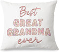 Great Grandma Gifts Pillow Covers 18x18, Best Great Grandma Gifts for Birthday Mother's Day, Best GG Grand Mother Ever Pink Floral Throw Pillow Covers for Couch Bed Home Bedroom Living Room