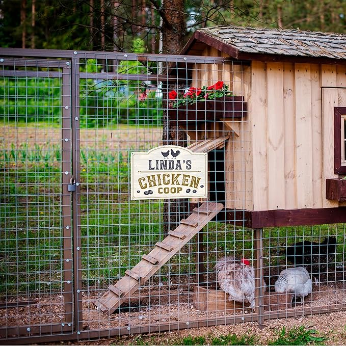 Custom Chicken Coop Sign, Personalized Name For Farm, For and Backyard Décor Sign, 10x14 Inches, Rust Free .040 Aluminum, Fade Resistant, Made in USA by Sigo Signs