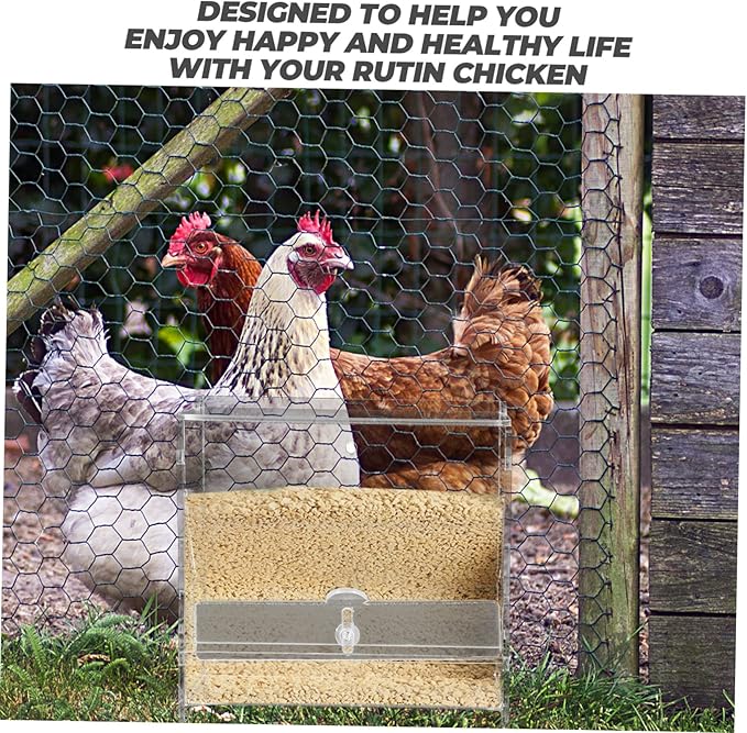 Automatic Chicken Feeder Acrylic Food Bowl Rutin Chicken Cage Feeding Tool for Parrots and Birds PET Breeding Supplies