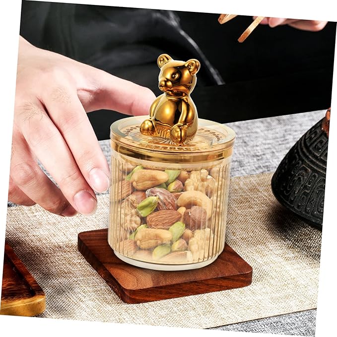 Alipis Airtight Bear Canister Sealed Jar for Kitchen Counter Storage Bins Laundry Containers Grains Storage Tank