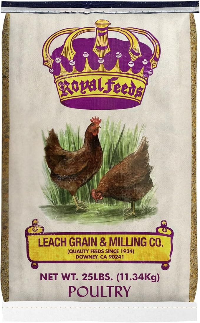 LEACH GRAIN & MILLING CO. Whole Grain Layer Mash 25 lbs - Premium Chicken Feed for Laying Hens, 16% Protein Poultry Feed with Vitamins and Minerals for Egg Production and Daily Nutrition