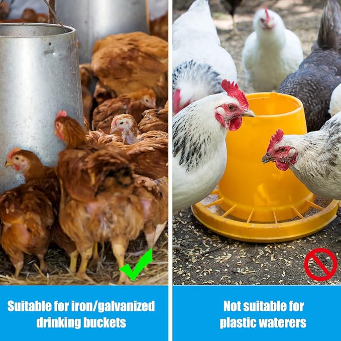 3 PCS Poultry Water Heater Base, 57W Heated Chicken Waterer, Anti Scald 7.5" Black Silicone Chicken Water Heater Pad for Winter with Plug 6.5 Feet Wire