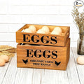 Qinyoung 2 Pcs Farm Wooden Eggs Crate for 12 Fresh Eggs Easter Stackable Wooden Crates for Display Rustic Storage Box with Handle for Easter Supermarket Farm Food Shop Kitchen Supplies