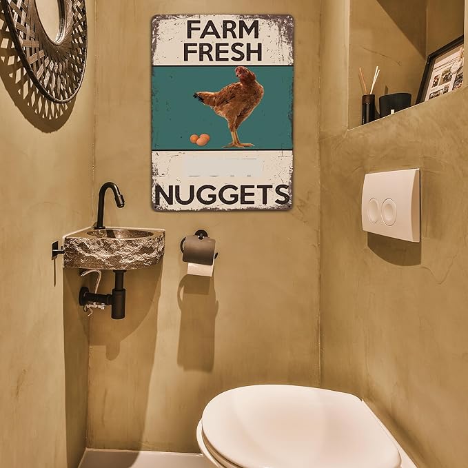 HIDEGRASS Vintage Metal Signs Chicken Coop Signs for Farm Yard Decor, Farm Tin Signs for Decor 8 X 12 Inch