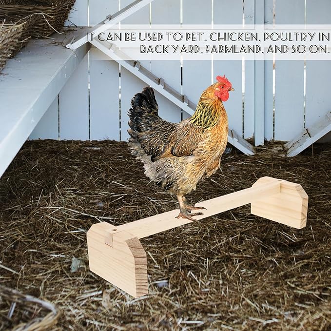 Wooden Parrot Stand 15.75 Inch Roosting Perch for Large Birds and Chickens Bird Cage Accessory for Parrots Conures and Baby Chicks Indoor Pet Play and Training Gym