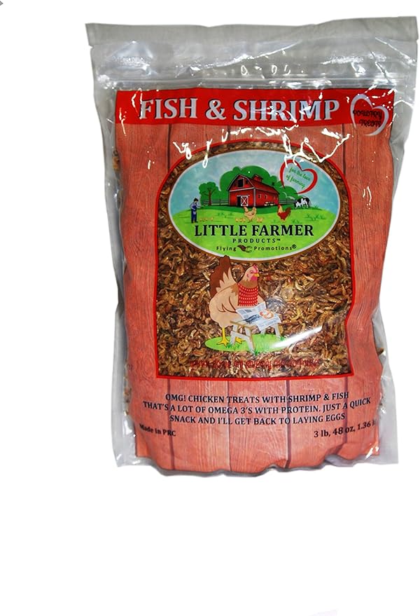 Fish & Shrimp | Dried River Shrimp & Minnow Fish | Omega 3, Calcium, Protein Packed | Premium Poultry Chicken Duck Treat (3)