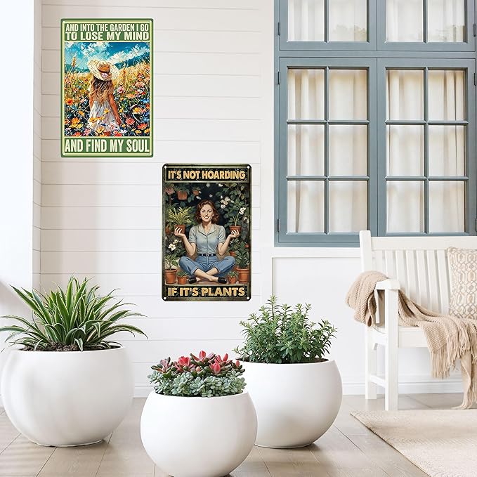 3 PCS Garden Gifts Women-Funny Metal Garden Signs Decor for Outside,Patio,Backyard,GardenersGardeners,and Plant Lovers,Mothers Grandmas and Housewarming 8x12inch
