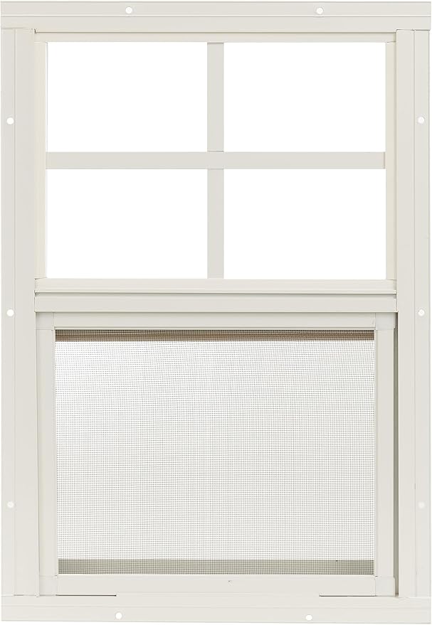 Shed Windows 12x18 (1-Pack) | Sliding Windows with Tempered Glass & Screens | Flush Mount, Brown Aluminum Frames for Sheds, Chicken Coops & Playhouses