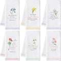 GROBRO7 Bible Floral Hand Towel - 6Pcs Religious Verse Scripture With Flower Pattern Kitchen Dishcloths Soft Polyester Towels Bathroom Home Dining Table Decor Christian Gift for Men Women Housewarming