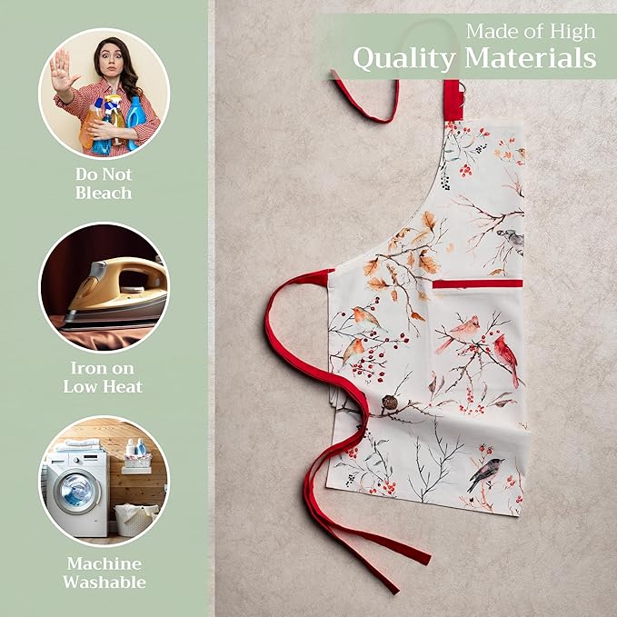 Maison d' Hermine 100% Cotton Apron for women with Pocket Kitchen Chef Apron for Men Cooking Easter Decorations