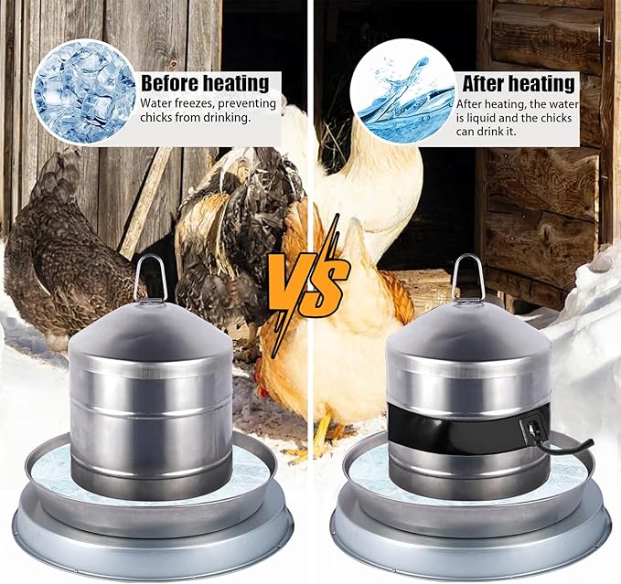Chicken Water Heater for Winter,Replace for RentACoop Thermo Bucket Belt,Fits Most 2-5 Gal Buckets,Chicken Waterer Heater,Energy-Efficient, Safe, and Durable,Prevent Icing