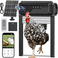 WiFi Automatic Chicken Coop Door with Camera, APP Remote Control, Smart Solar Powered Auto Chicken Door Opener with Timer, Night Vision, Anti-Pinch Safety, Smart Alerts, Space-Saving Roll-Up Design