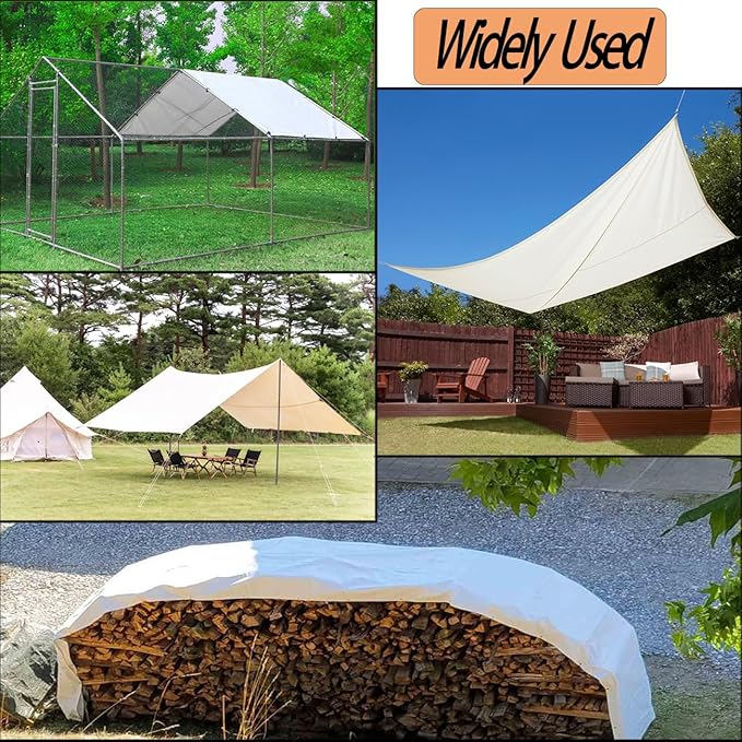 Chicken Coop Cover Waterproof and UV, 11.3 * 6.3 FT Chicken Run Cover for Winter with Ball Bungees Cords, Shade Cloth for Large Chicken Coop, Walk-in Chicken Run Pen, Chicken Coop Tarp (2 Pack)