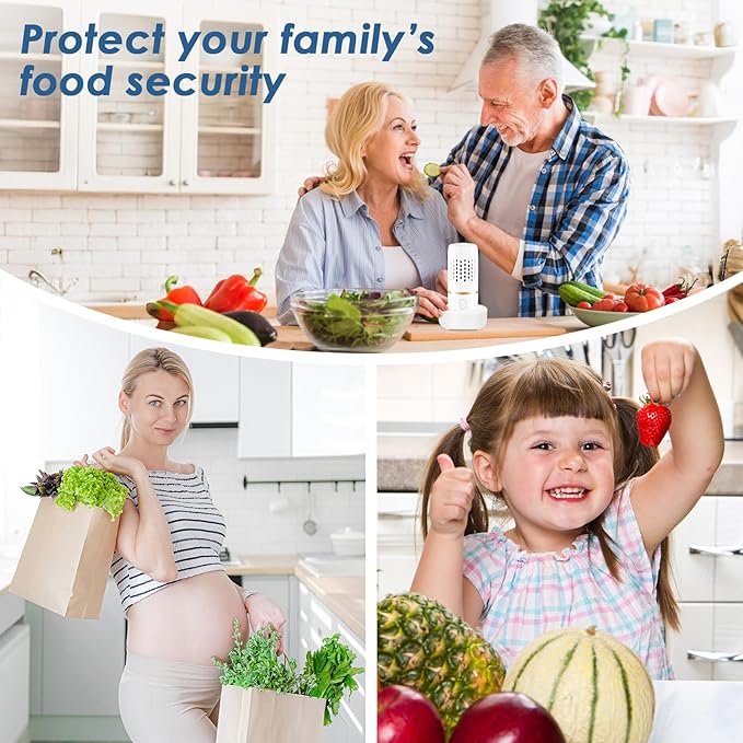 Cudinham Fruit and Vegetable Purifier Cleaner Washing Machine Capsule Shape Disinfection OH-ion Purification Technology for Cleaning Grains Rice Meat Seafood, White