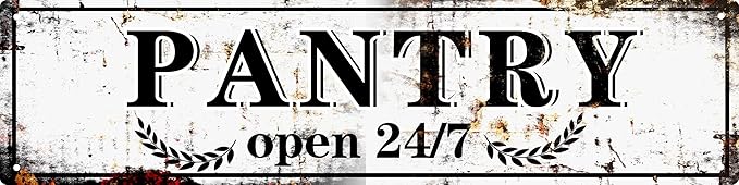 Retro Tin Metal Sign Pantry Statement Farmhouse Bathroom Wall Decor for Home Vintage Bar or Dorm Unique Gift Idea for Friends 4x16 in